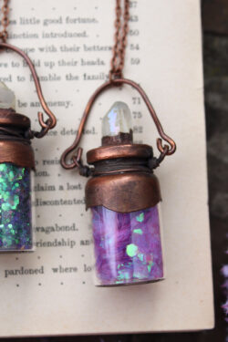 Sparkly Fairy Dust Necklace Glitter in a Bottle Necklace in Pink