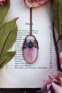 Rose Quartz and Labradorite Mermaid Portal Necklace