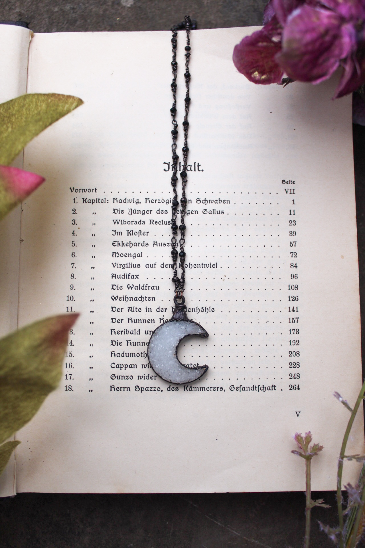 Sweet Dreams White Druzy Agate Crescent Moon Necklace