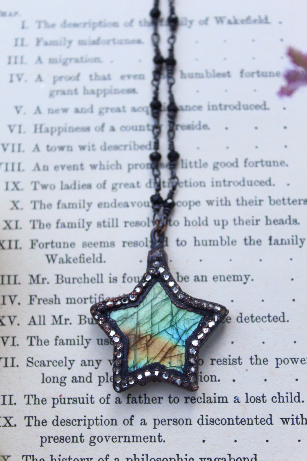 Multicoloured Labradorite Star Necklace + Swarovski Crystals