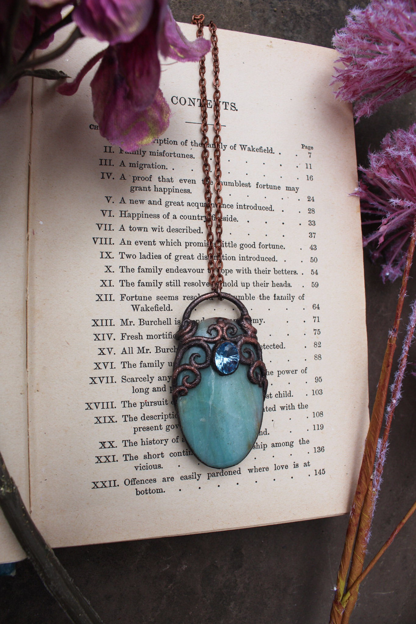 Amazonite and Swarovski Jewel Mermaid Portal Necklace