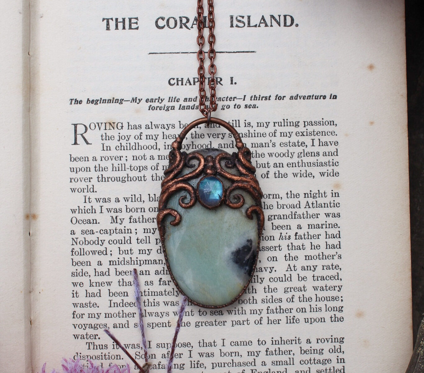Amazonite and Blue Faceted Labradorite Mermaid Portal Necklace