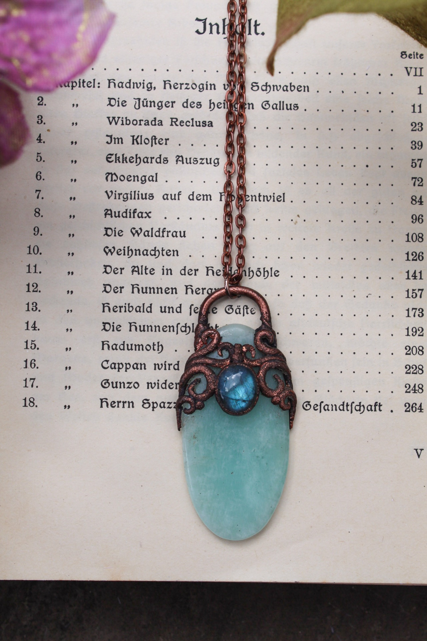 Amazonite and Blue Labradorite Mermaid Portal Necklace