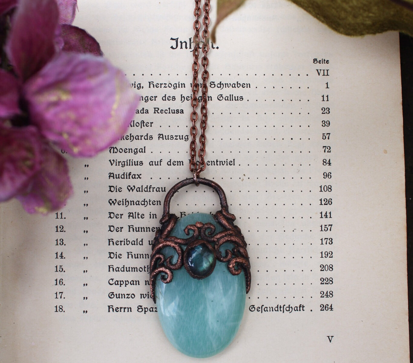Amazonite and Sea Green Labradorite Mermaid Portal Necklace