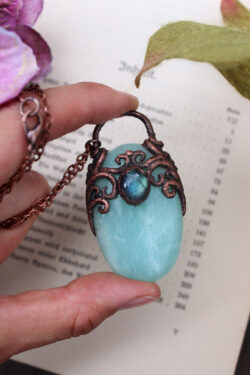 Amazonite and Sea Green Labradorite Mermaid Portal Necklace