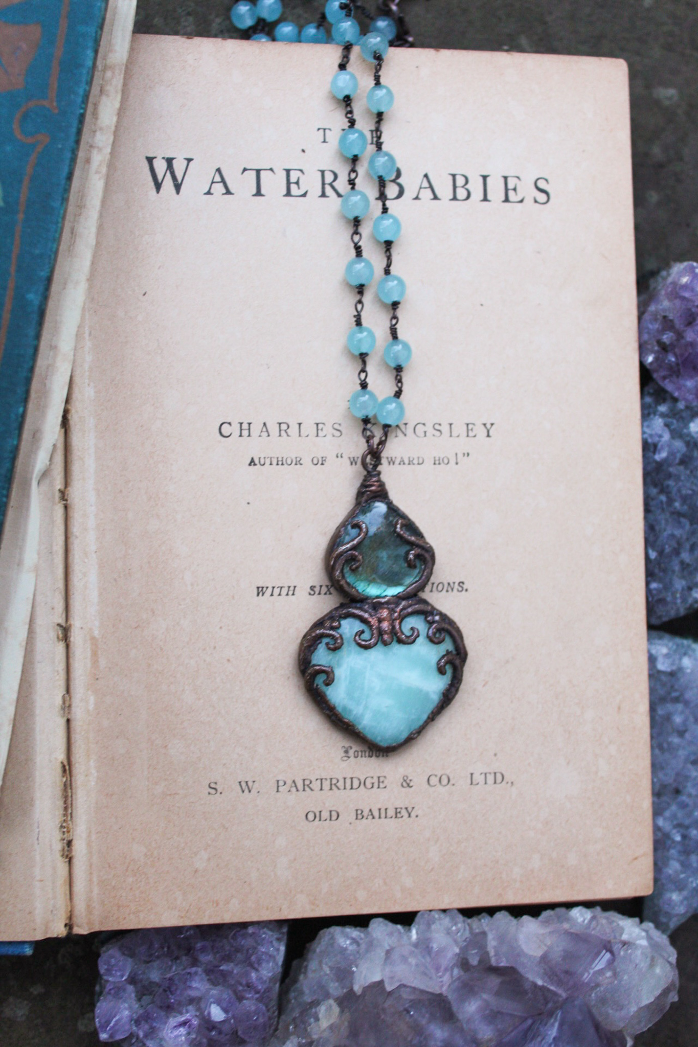 Jewel of Atlantis Necklace wit Labradorite, Amazonite & Blue Jade
