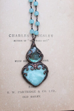 Jewel of Atlantis Necklace wit Labradorite, Amazonite & Blue Jade