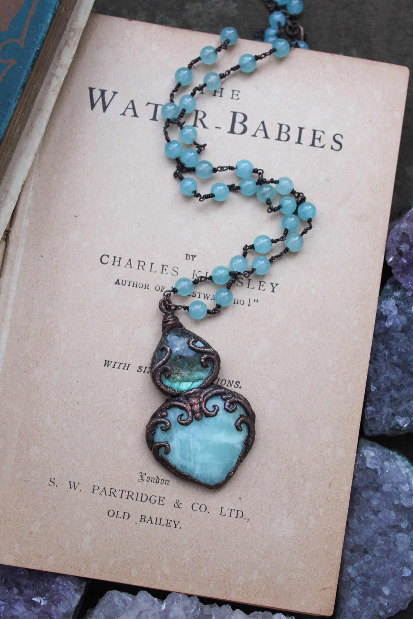 Jewel of Atlantis Necklace wit Labradorite, Amazonite & Blue Jade