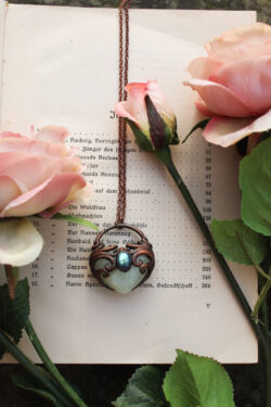 Once Upon a Love Story Heart Necklace with New Jade + Labradorite