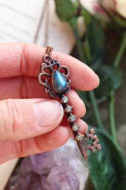 Esmeralda ✮ Forest Fairy Key Necklace with Labradorite