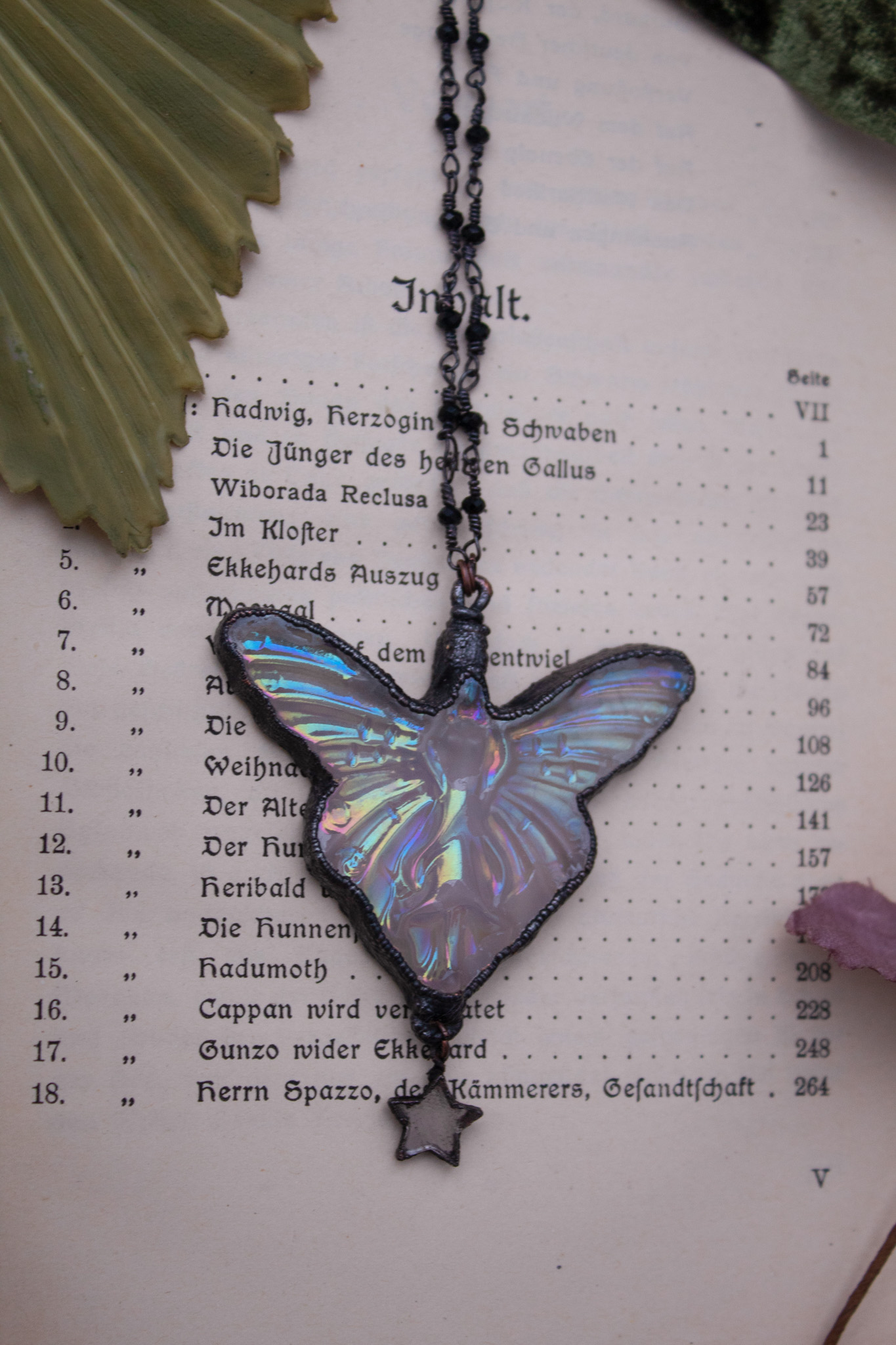 Lila ☆ Aura Fluorite Fairy Pendant with Mirror Star Charm