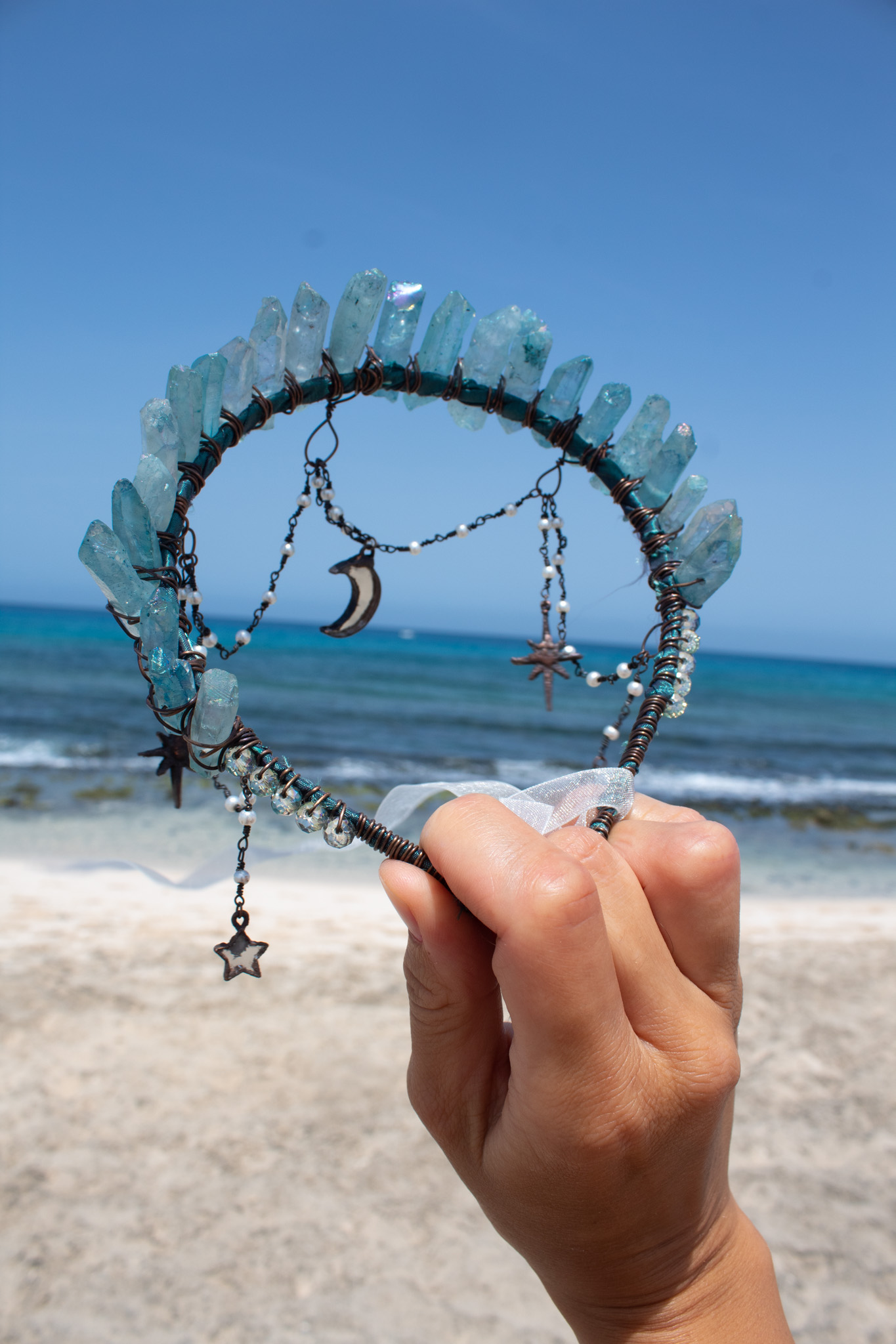 The Aurai Crown ⋆ Mermaid Crystal Crown with Mirror Stars