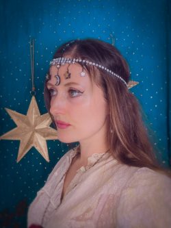 The Mystic Headpiece with Celestial Mirror Star Charms & Ceramic Gold Star Charms