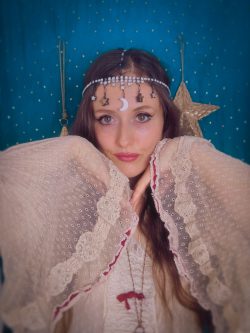 The Mystic Headpiece with Celestial Mirror Star Charms & Ceramic Gold Star Charms