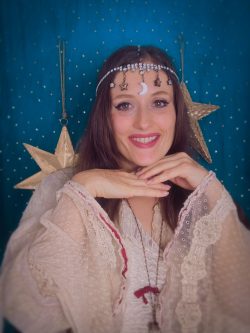 The Mystic Headpiece with Celestial Mirror Star Charms & Ceramic Gold Star Charms