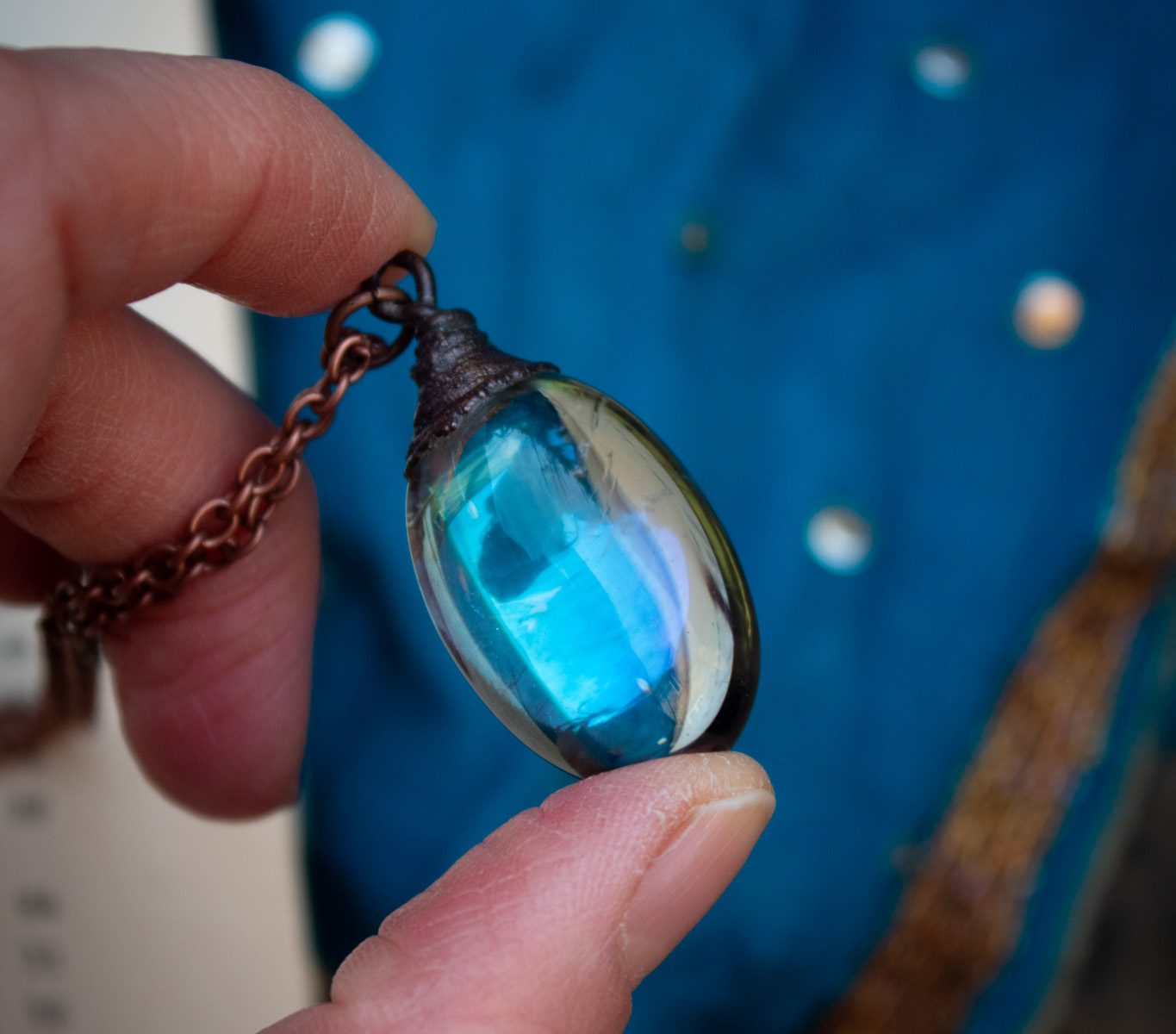 Blue Aura Quartz Crystal Mermaid Tear